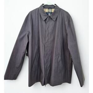 Burberry Mens Size L Lightweight Rain Jacket Car Coat Navy Quiet Luxury Classic